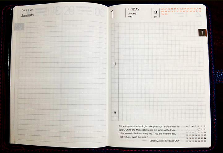 Hobonichi daily layout